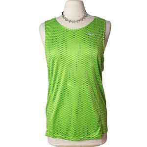 Nike Womens Athletic Tank Top Size M Dri-Fit Green Sleeveless Runner Athletic